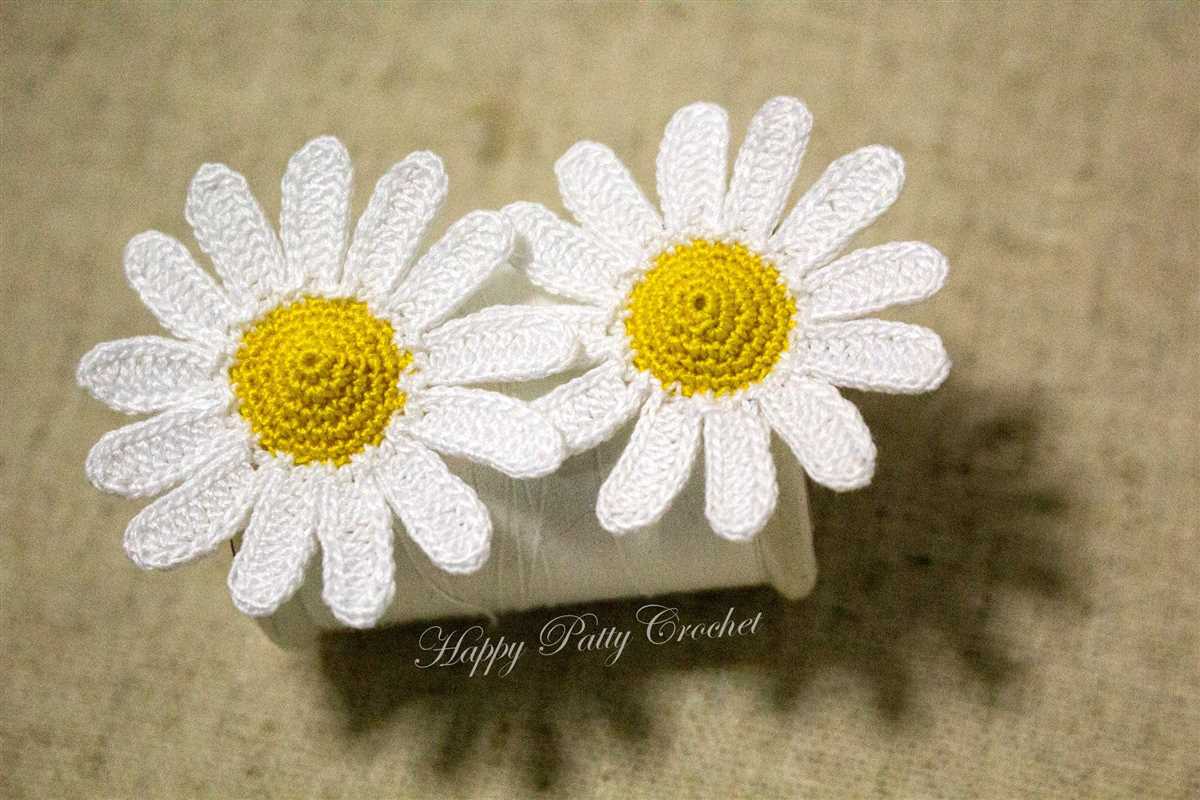 Knit daisy flower pattern