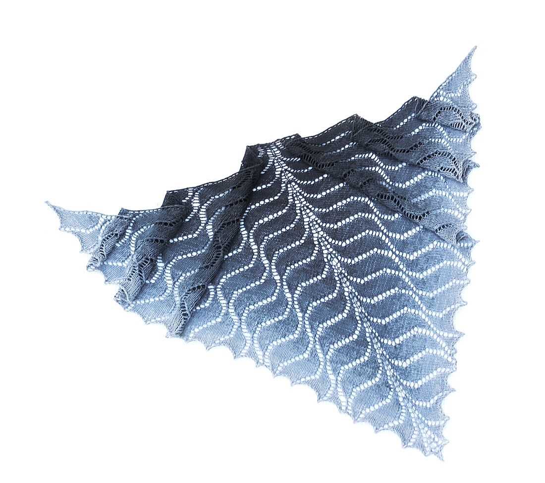 Wave shawl knit pattern