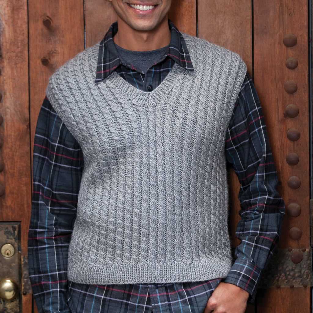 Men's v neck sweater knitting pattern free