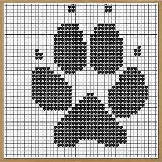 Paw print knitting pattern