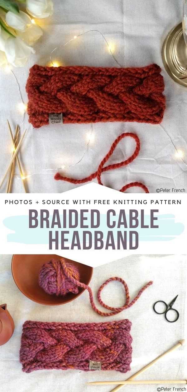 Knitted braided headband free pattern