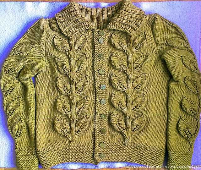 Leaf sweater knitting pattern