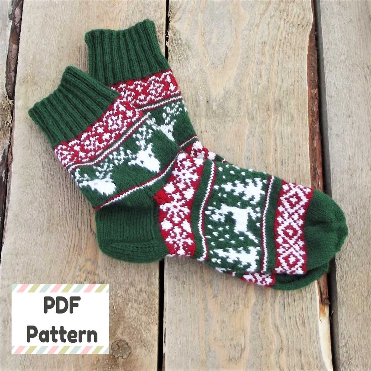 Christmas sock knitting pattern