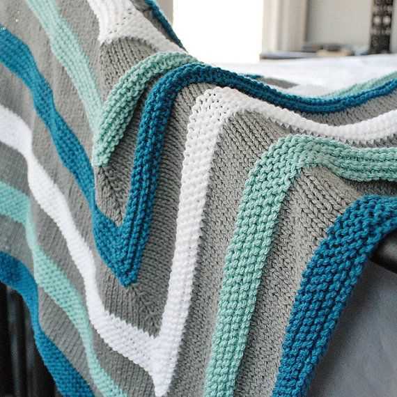 Easy striped knit blanket pattern