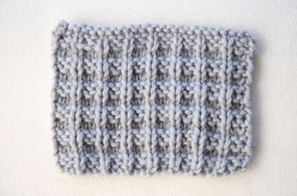 Waffle pattern knitting