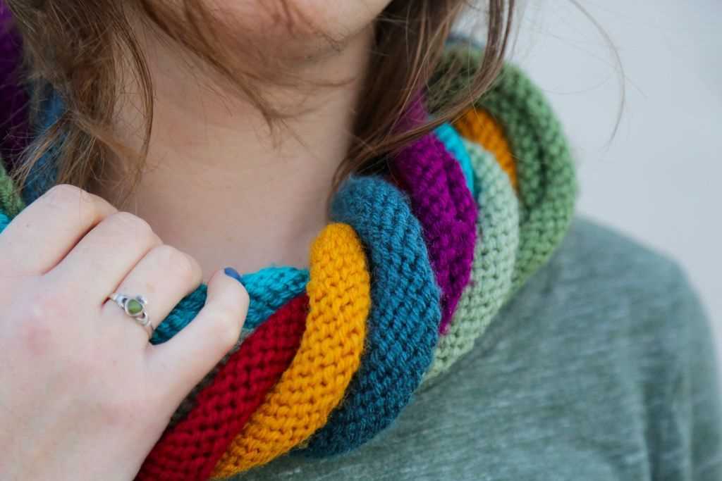 Infinity scarf knit pattern circular needles