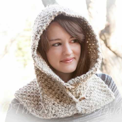 Easy hooded scarf free knitting pattern