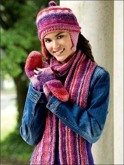 Knitted hat and scarf patterns