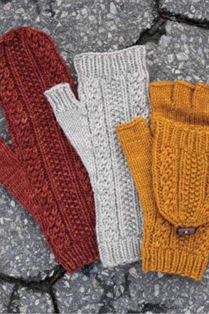 Fingerless gloves with mitten flap knitting pattern free