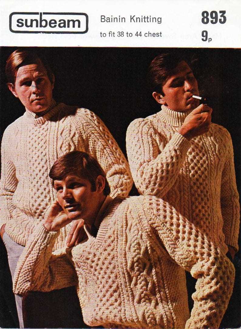 Free knitting pattern mens aran sweater