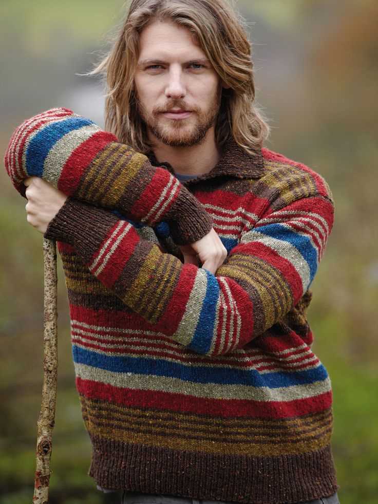 Mens striped sweater knitting pattern