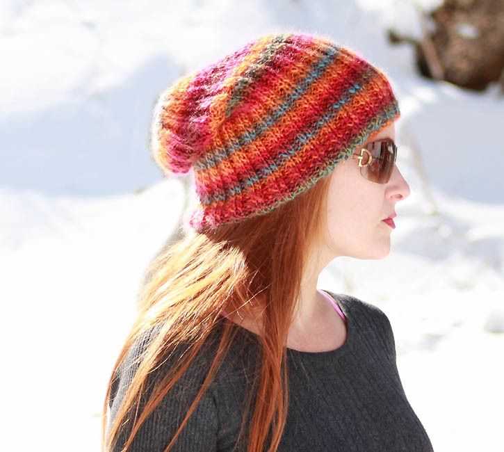 Slouch beanie knitting pattern