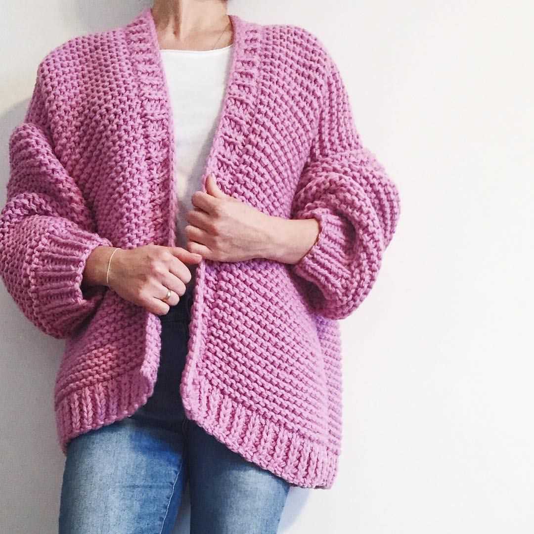 Simple cardigan knit pattern