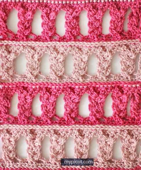 Knitted picot edge pattern