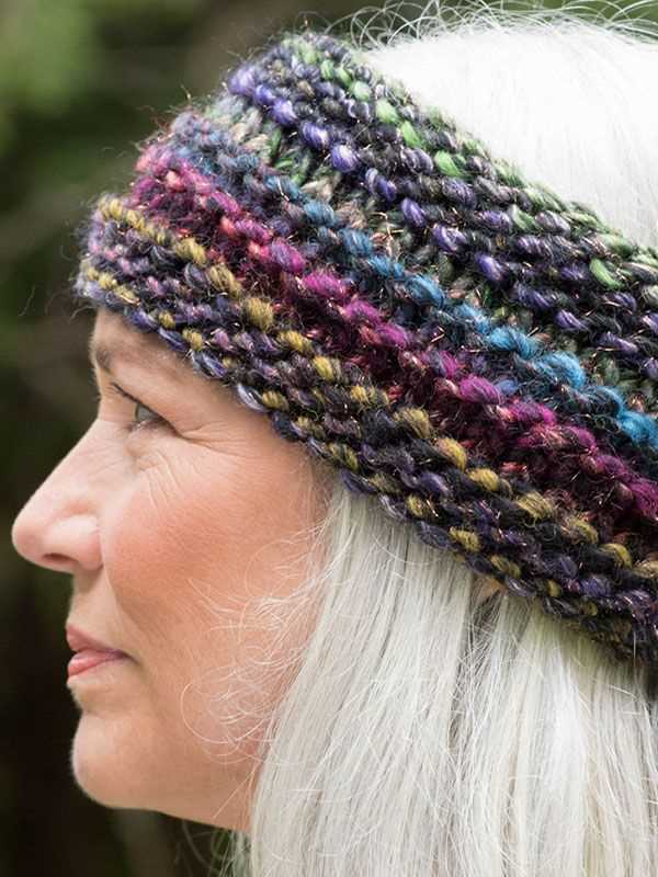 Bulky yarn knit headband pattern