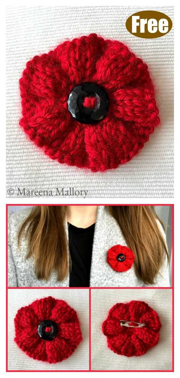 Easy knitted poppy patterns