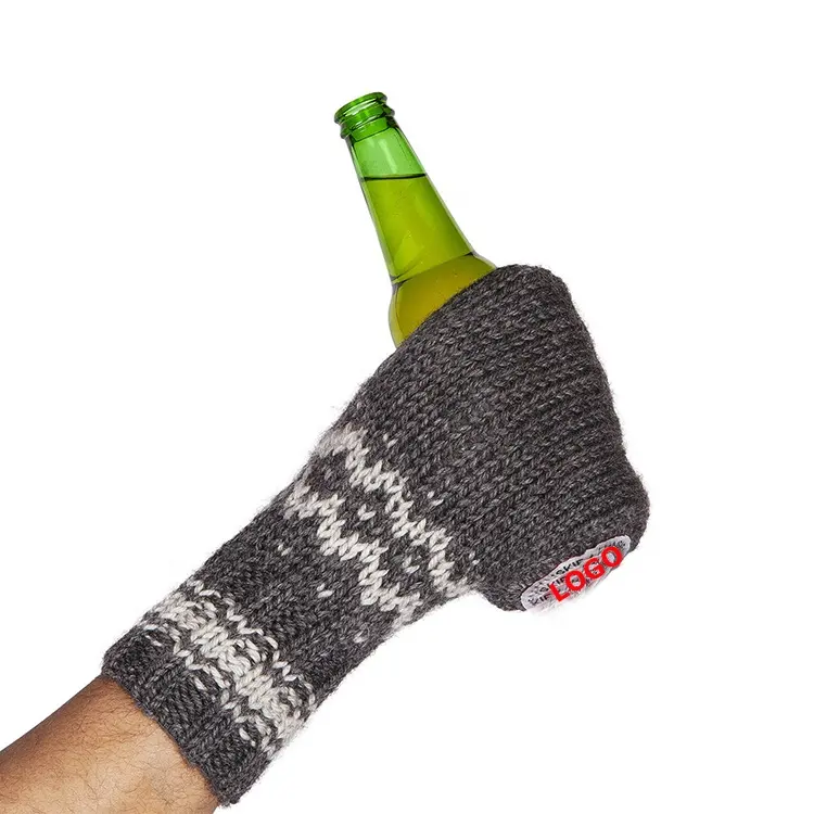 Knitted beer can mitten pattern