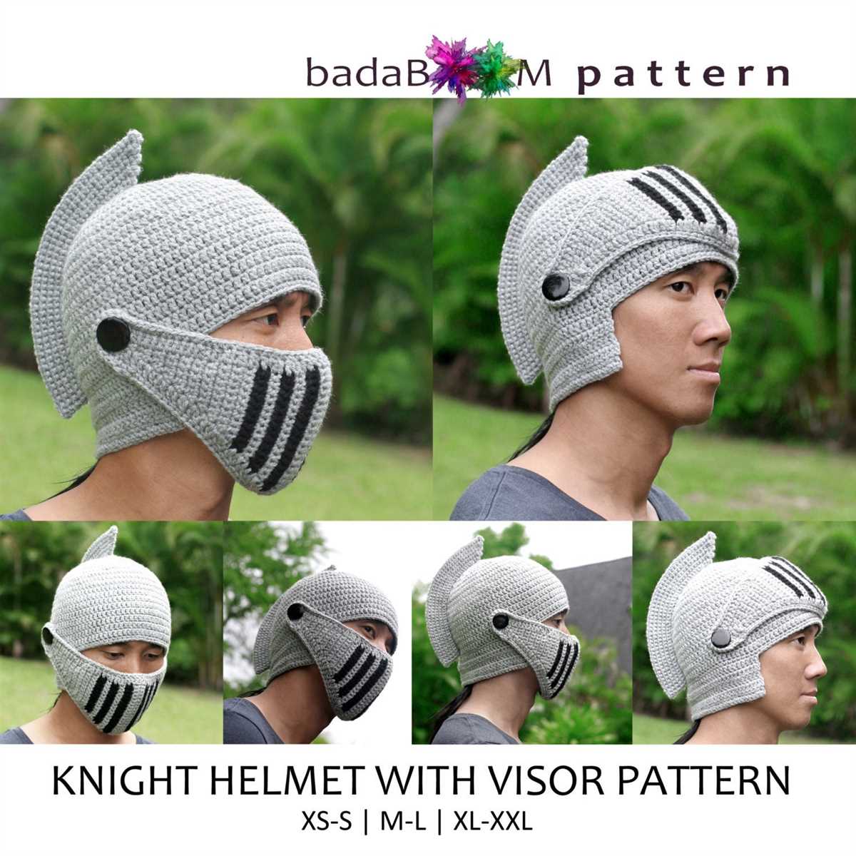 Knight helmet knitting pattern