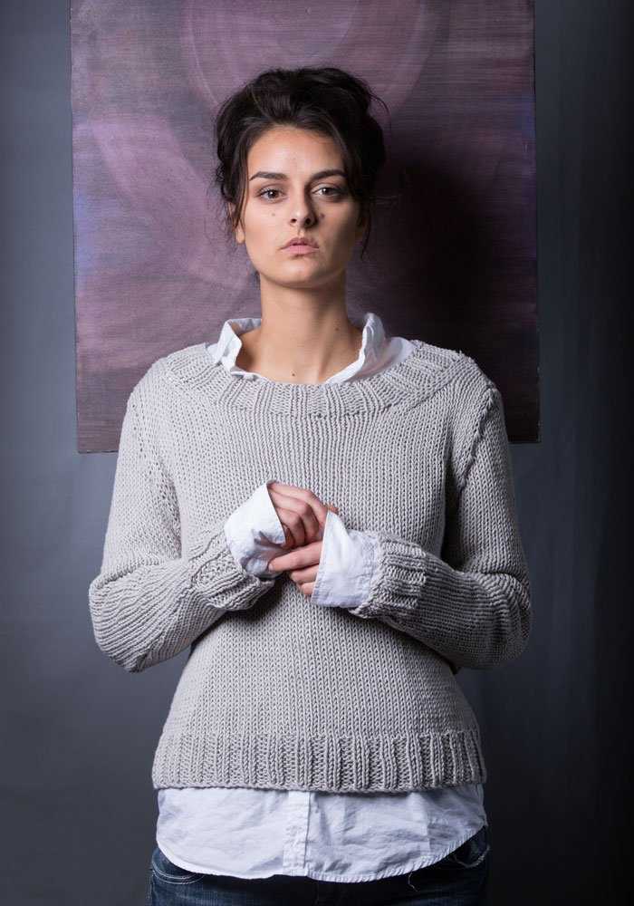 Knit cotton sweater pattern