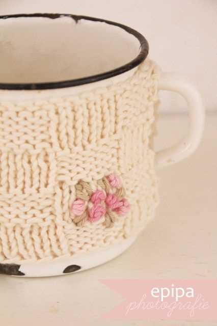 Knit cup cozy pattern