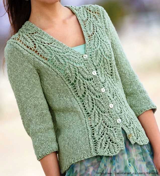 Knit pattern cardigan