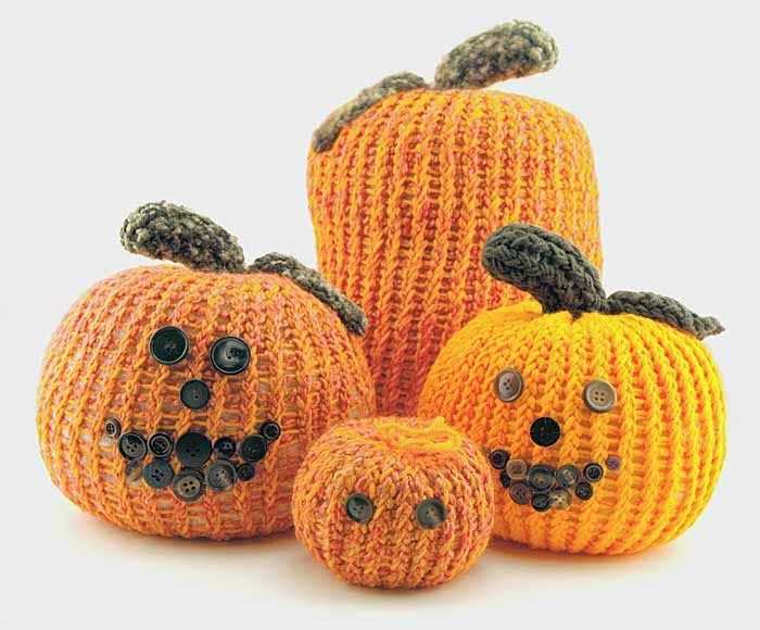 Knit pumpkin pattern in the round