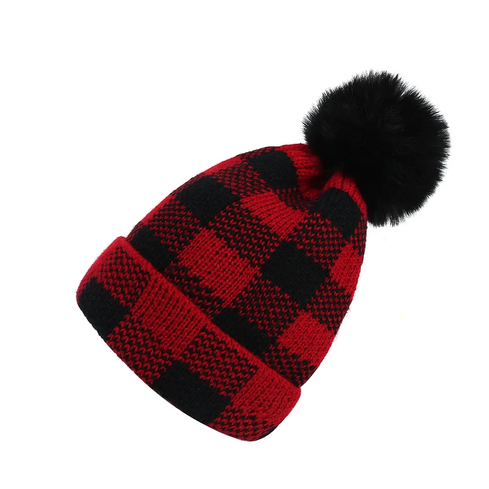 Knit buffalo plaid hat pattern