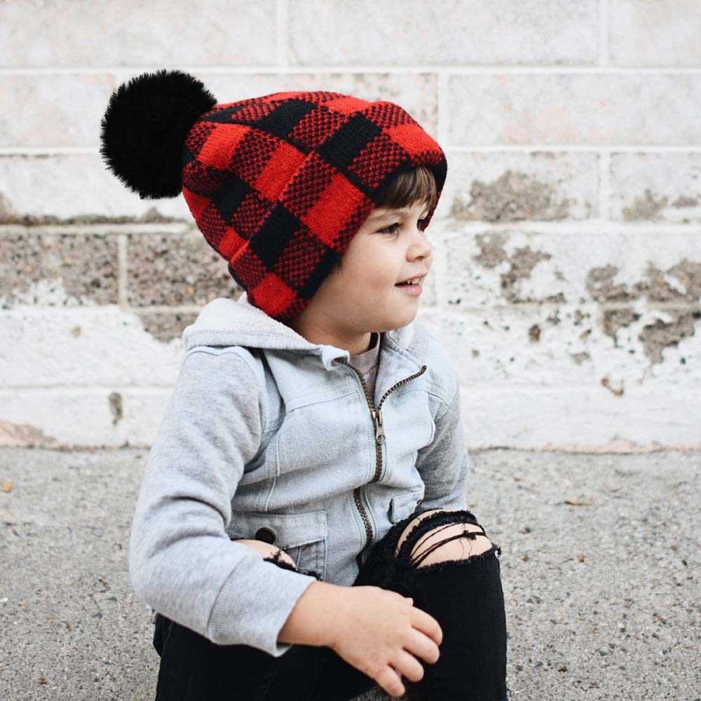 Knit buffalo plaid hat pattern