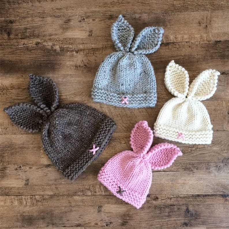 Knit bunny ears pattern