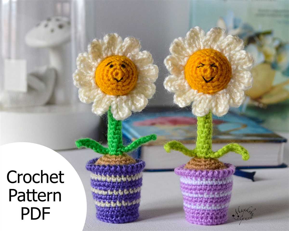 Knit daisy flower pattern