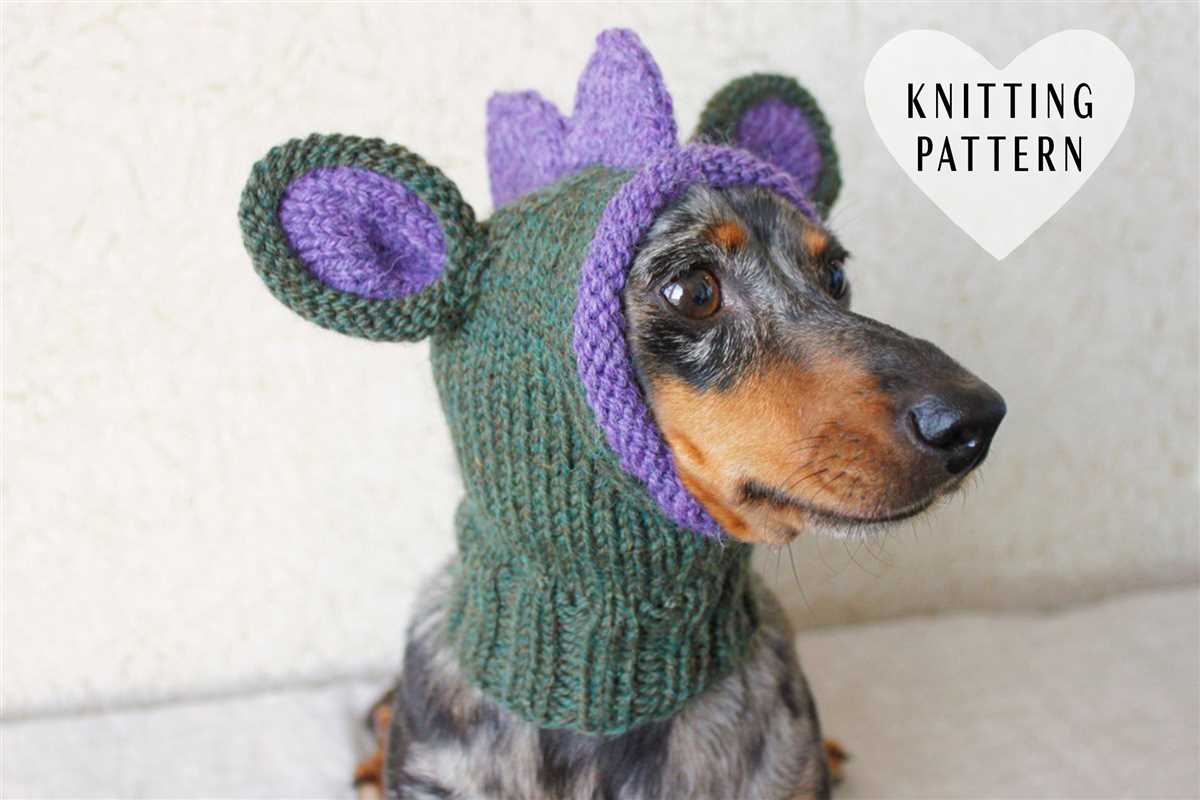 Knit dog hat with ear holes pattern free