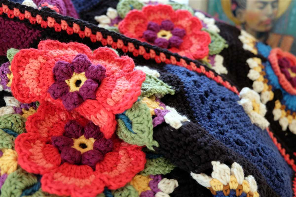 Knit flower blanket pattern