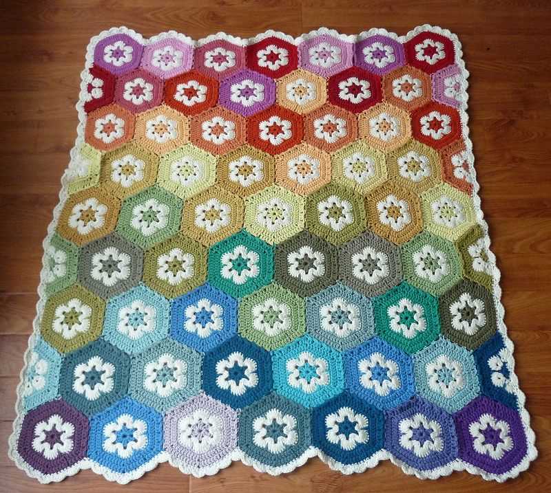 Knit flower blanket pattern