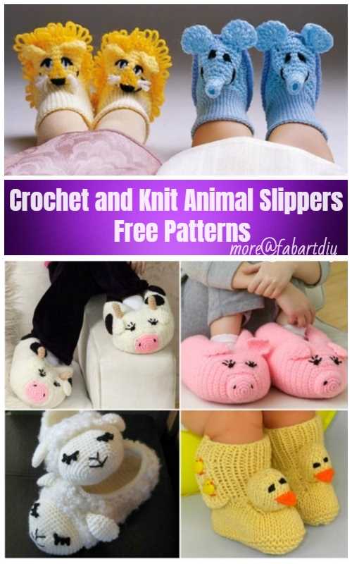 Knitted animal slippers patterns