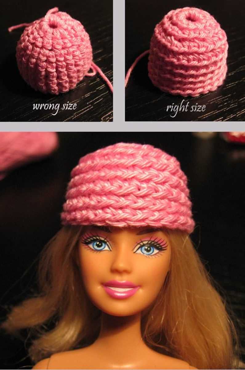 Knitted barbie hat pattern