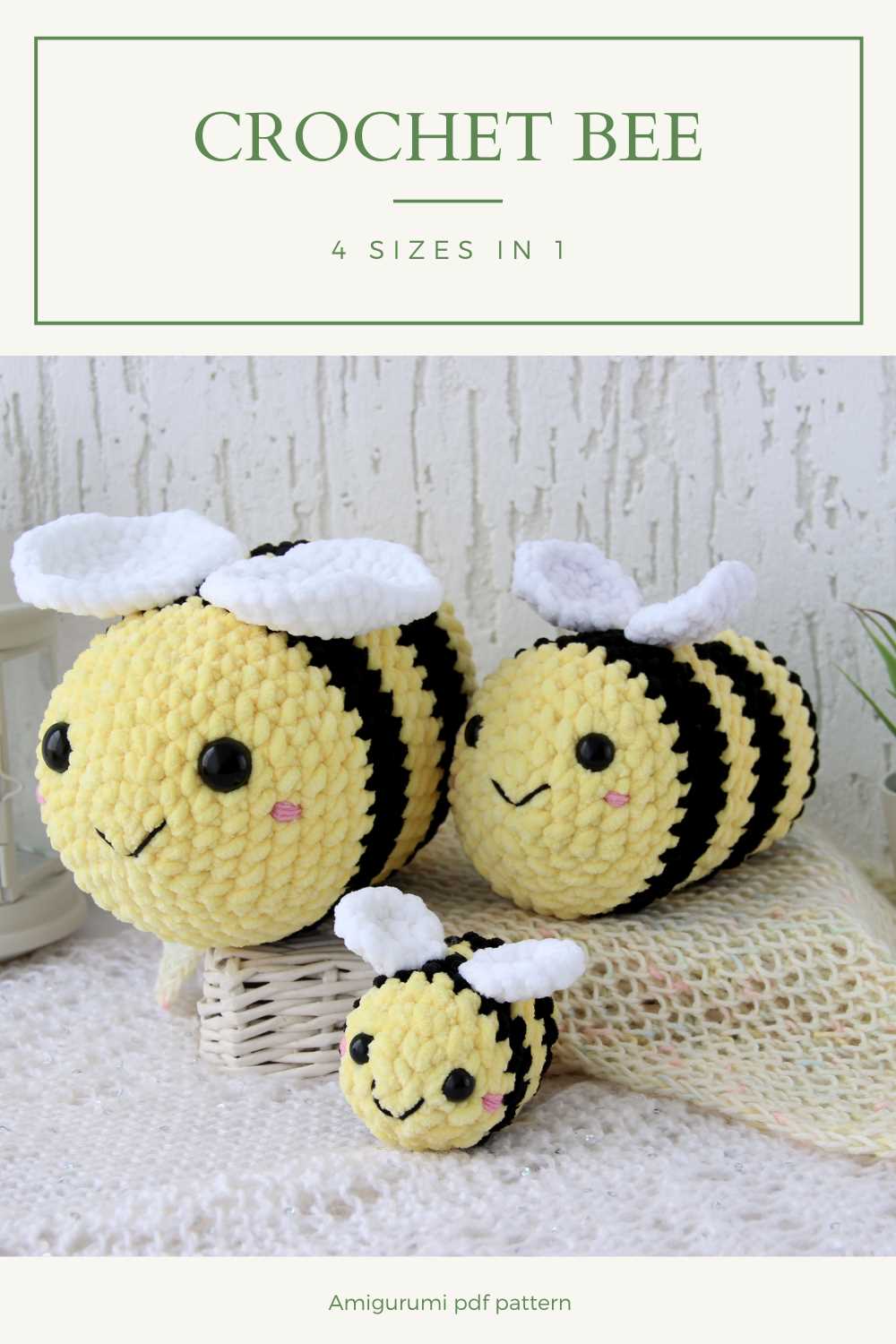 Knitted bee plush pattern