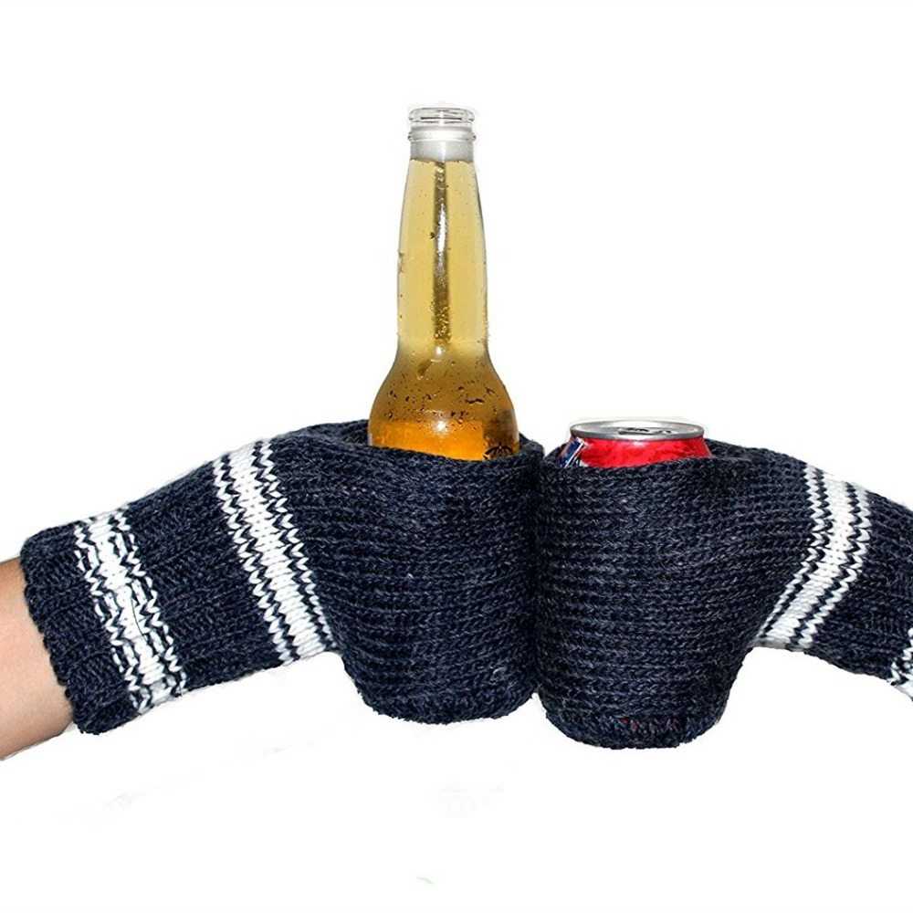 Knitted beer can mitten pattern