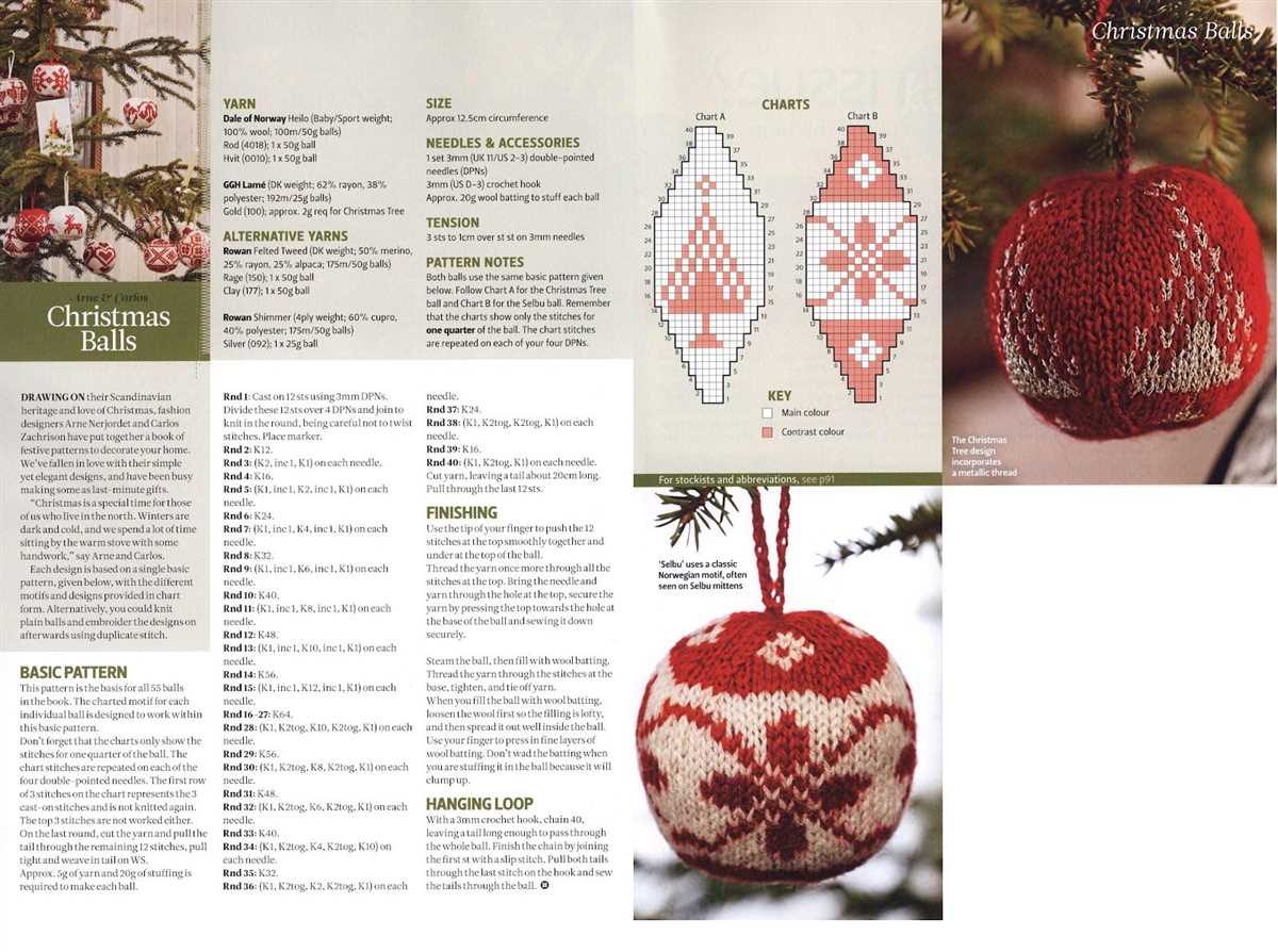 Knitted christmas ball ornaments patterns