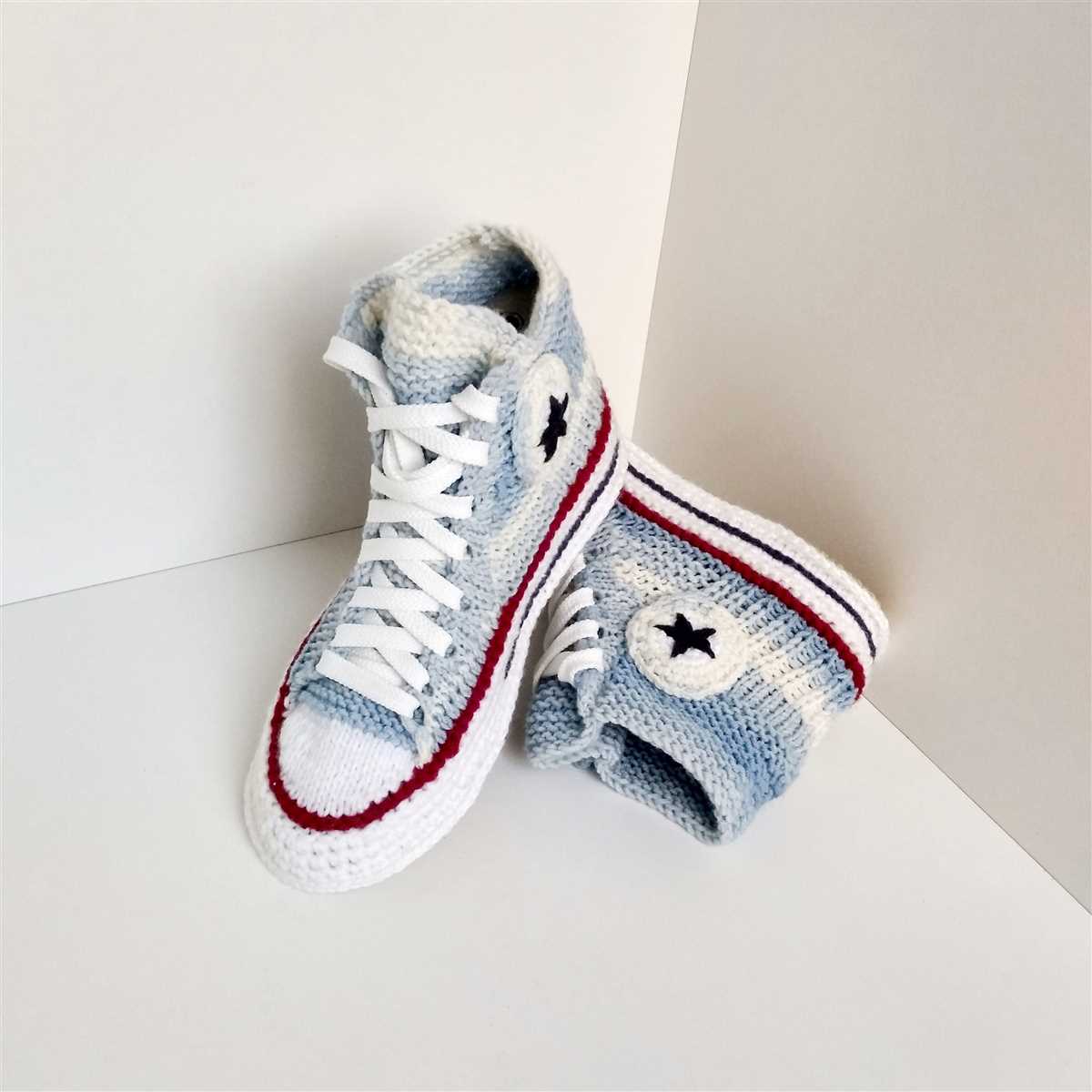 Knitted converse shoes pattern