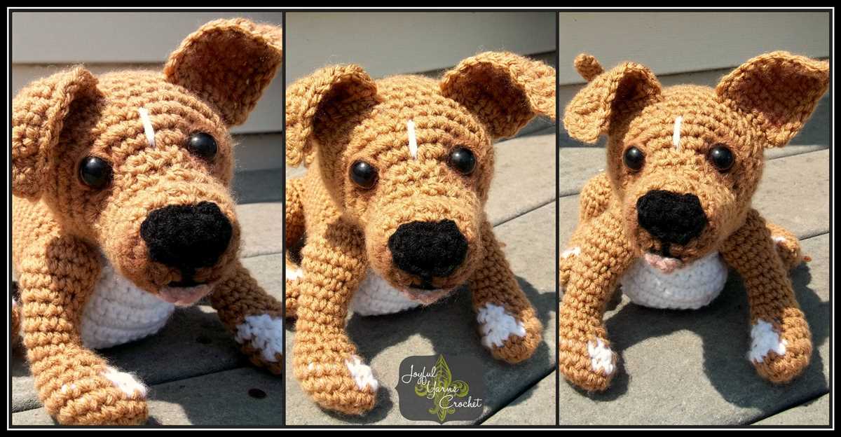 Knitted dog patterns toy