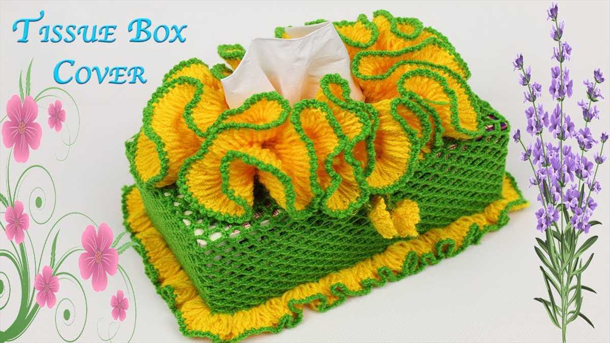 Knitted lace tissue box cover pattern