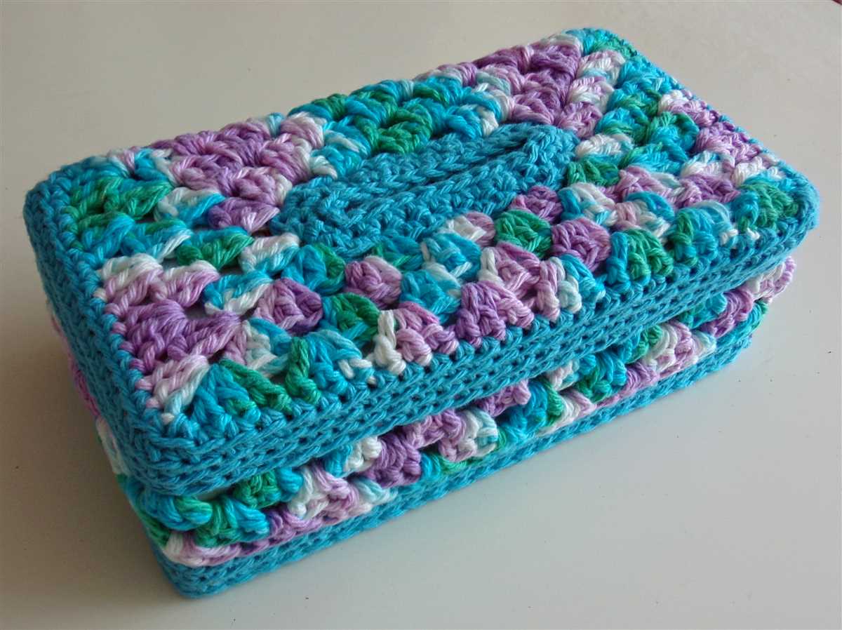 Knitted lace tissue box cover pattern