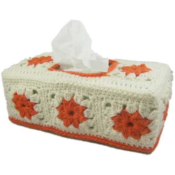 Knitted lace tissue box cover pattern