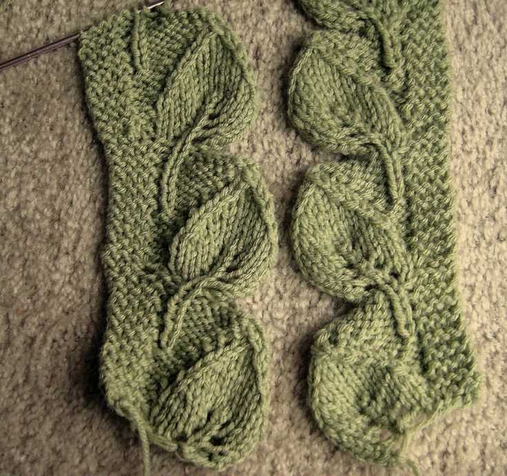 Knitted leaf pattern free