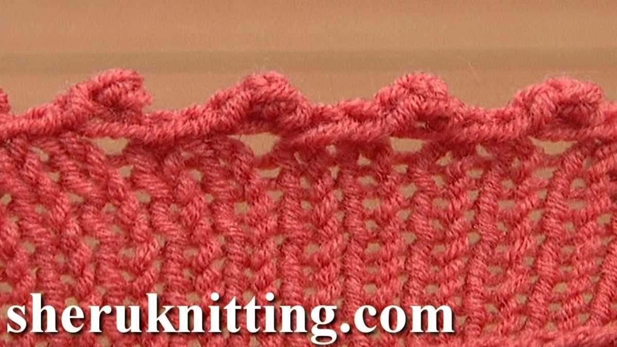 Knitted picot edge pattern