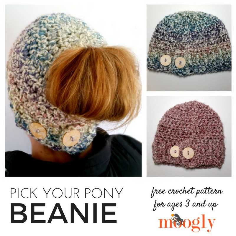 Knitted ponytail hat pattern free