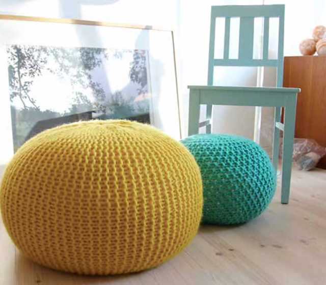 Knitted pouf pattern free