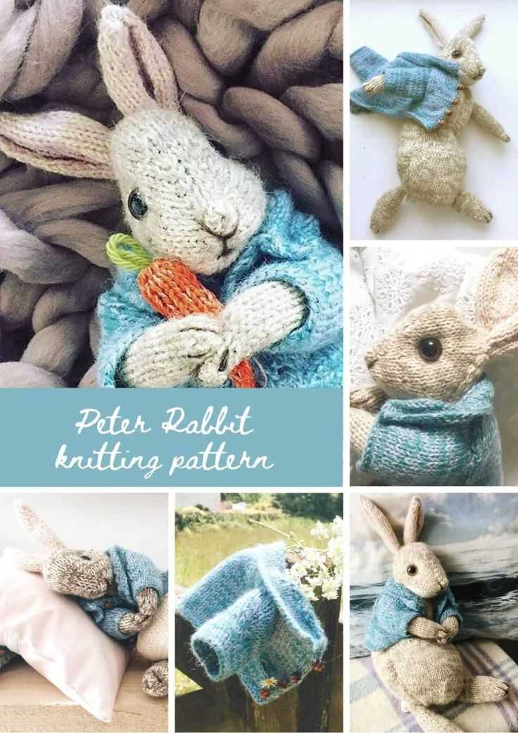 Knitted rabbit pattern square