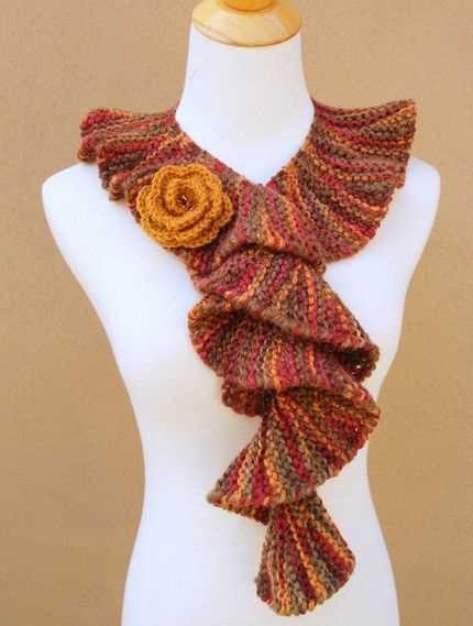 Knitted ruffle scarf pattern free