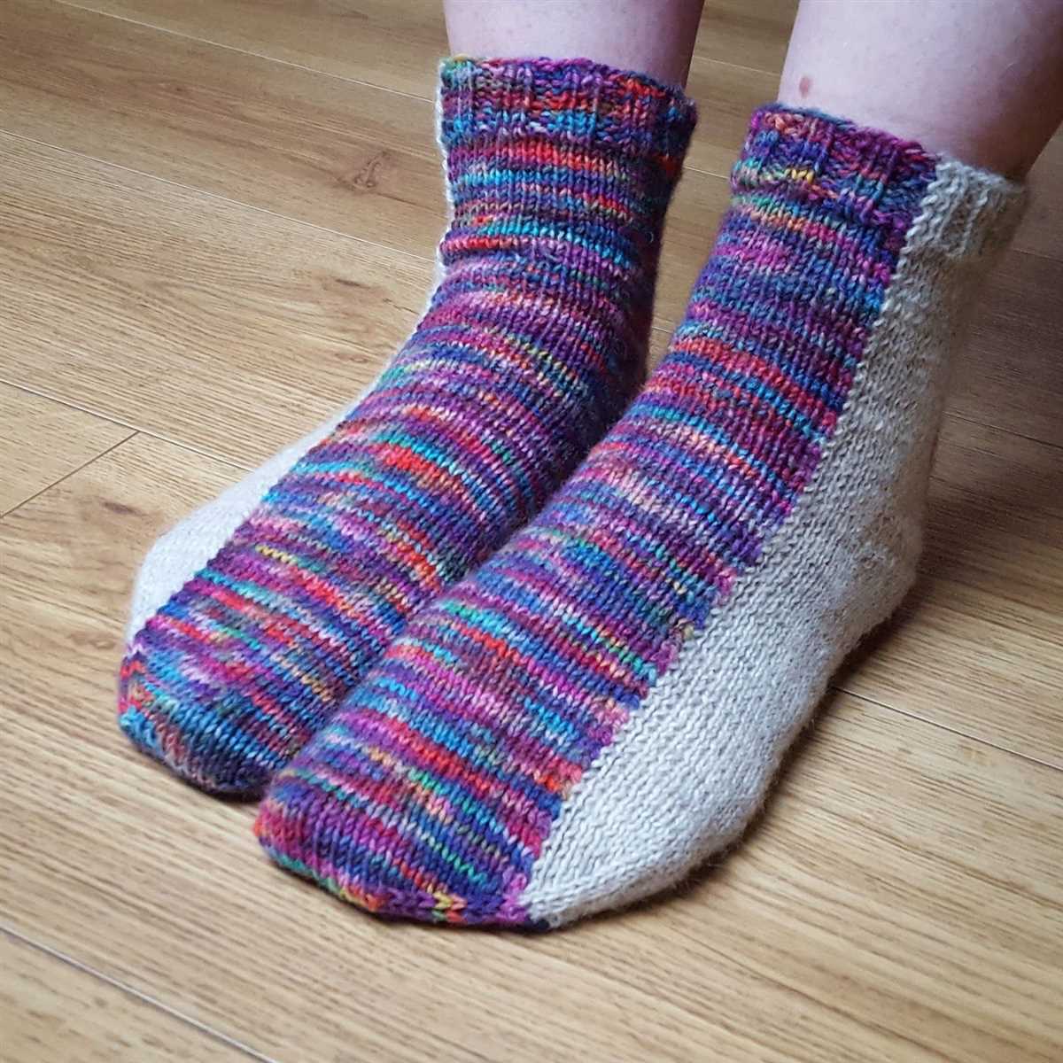 Knitted sock pattern no heel